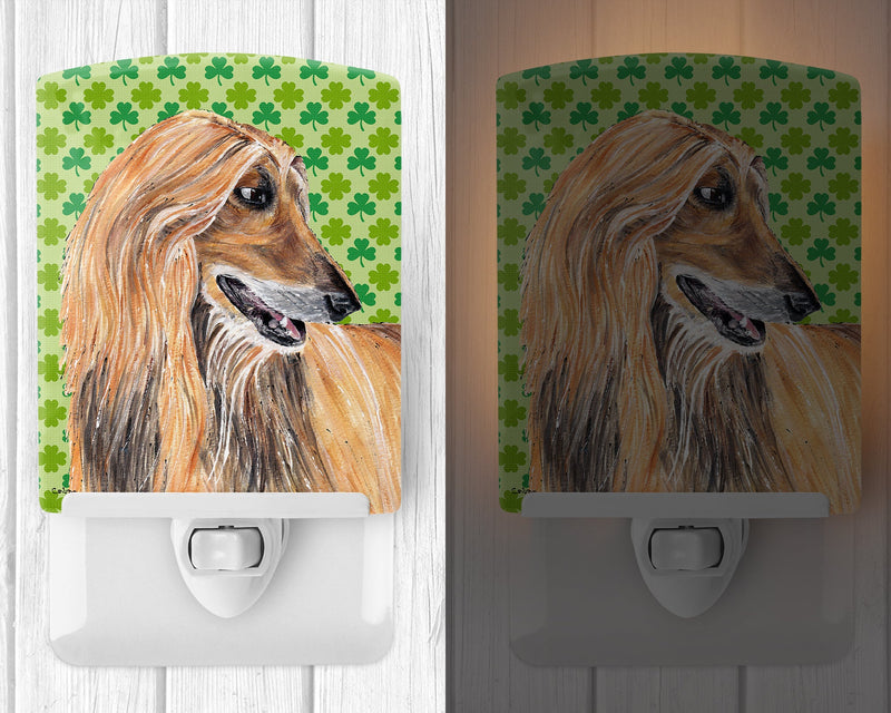 Afghan Hound St. Patrick's Day Shamrock Ceramic Night Light SC9502CNL