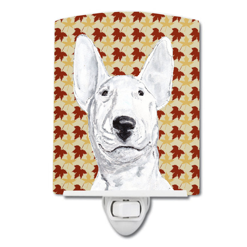 Bull Terrier Fall Leaves Ceramic Night Light SC9548CNL