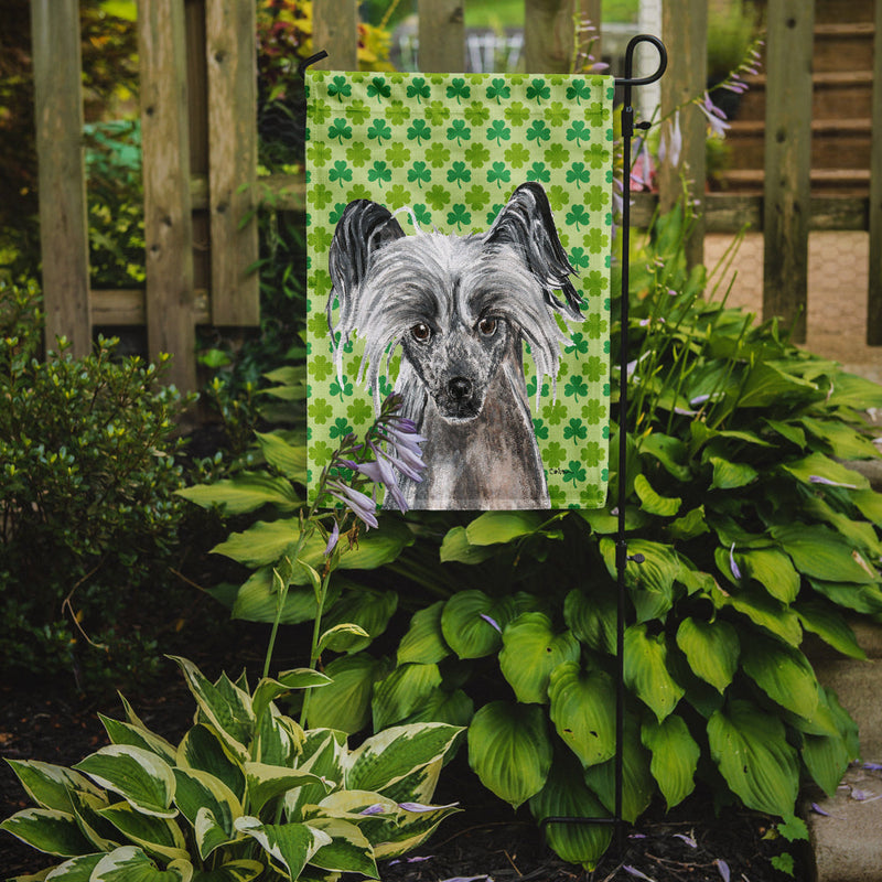 Chinese Crested St Patrick's Irish Flag Garden Size