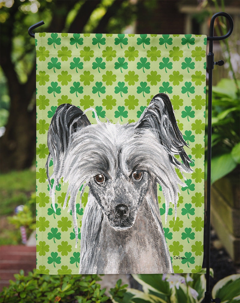 Chinese Crested St Patrick's Irish Flag Garden Size