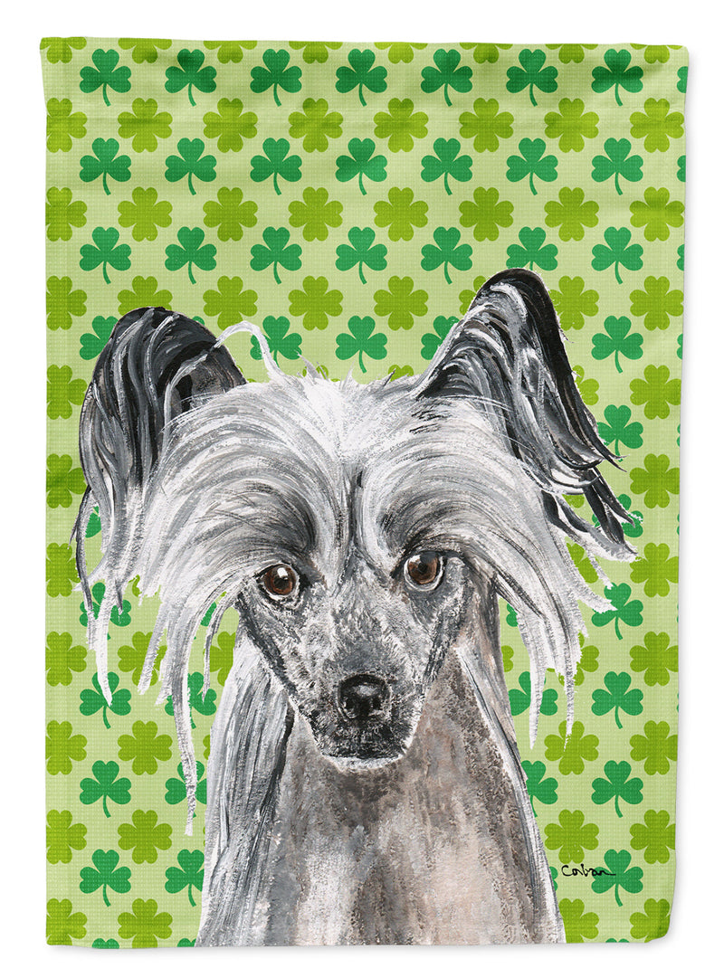 Chinese Crested St Patrick's Irish Flag Garden Size