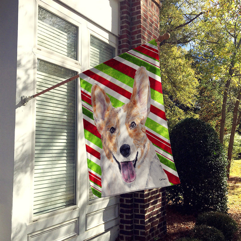 Cardigan Corgi Candy Cane Christmas Flag Canvas House Size SC9792CHF