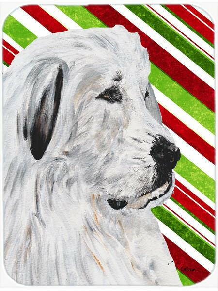 Great Pyrenees Candy Cane Christmas Glass Cutting Board Large Size SC9810LCB