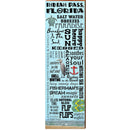 Indian Pass Coastal Word Collage Sea Turtle | Wall Art Print on Real Wood