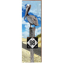 Highway 98 Pelican on Piling | Wall Art Print on Real Wood