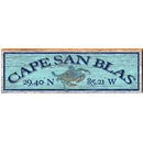 Cape San Blas Blue Crab Blue Latitude Longitude | Wall Art Print on Real Wood
