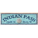 Indian Pass Sand Dollar Blue Latitude Longitude | Wall Art Print on Real Wood