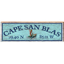 Cape San Blas Mermaid Blue Latitude Longitude | Wall Art Print on Real Wood