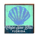 Cape San Blas, Florida Seashell Wooden Sign | Wall Art Print on Real Wood