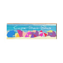 Cape San Blas, Florida Colorful Beach Umbrellas Wooden Sign | Wall Art Print on Real Wood