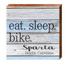 Sparta, North Carolina Eat. Sleep. Bike. Phrase Wooden Sign | Wall Art Print on Real Wood