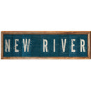 New River Navy Boards Sign | Wall Art Print on Real Wood