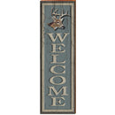 Welcome Buck Head Blue Sign | Wall Art Print on Real Wood