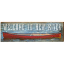 Welcome to New River Red Canoe | Wall Art Print on Real Wood