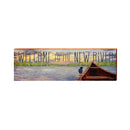 Welcome to the New River, North Carolina Wooden Sign | Wall Art Print on Real Wood