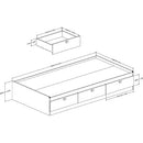 Twin size White Platform Bed for Kids Teens Adults with 3 Storage Drawers
