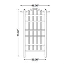 75-inch Outdoor White Vinyl Garden Plant Trellis with Ground Anchors