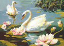 Needlepoint canvas for halfstitch without yarn Canvas The Swans SE929.119 Seg De Paris Printed Tapestry Canvas