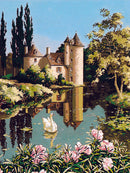 Needlepoint canvas for halfstitch without yarn Canvas The Old Manor SE981.94 Seg De Paris Printed Tapestry Canvas