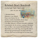 Rehoboth Beach, Delaware Boardwalk Definition Drink Coaster Set | Ridged Absorbent Ceramic with Cork Back | Set of 4