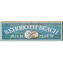 Rehoboth Beach Triple Shells Water Latitude Longitude | Wall Art Print on Real Wood