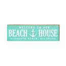 Rehoboth Beach, Delaware Beach House Anchor Teal Wooden Sign | Wall Art Print on Real Wood