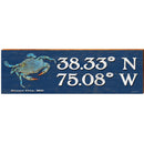 Ocean City, MD Blue Crab Navy Latitude Longitude | Wall Art Print on Real Wood