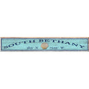South Bethany Shell Blue Latitude Longitude | Wall Art Print on Real Wood
