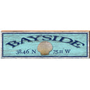 Bayside Shell Blue Latitude Longitude | Wall Art Print on Real Wood