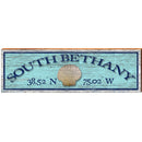 South Bethany Shell Blue Latitude Longitude | Wall Art Print on Real Wood
