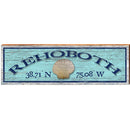 Rehoboth Shell Blue Latitude Longitude | Wall Art Print on Real Wood