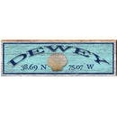Dewey Shell Blue Latitude Longitude | Wall Art Print on Real Wood