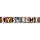 Maryland License Plate Letters | Wall Art Print on Real Wood