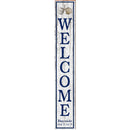Welcome Bayside Triple Shells White Vertical Latitude Longitude | Wall Art Print on Real Wood