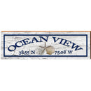 Ocean View Triple Shells White Latitude Longitude | Wall Art Print on Real Wood