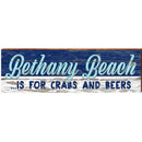 Bethany Beach is for Crabs and Beers Navy | Wall Art Print on Real Wood