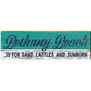 Bethany Beach is for Sand Castles and Sunburn Teal | Wall Art Print on Real Wood