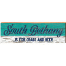 South Bethany is for Crabs and Beer Teal | Wall Art Print on Real Wood