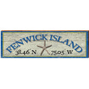 Fenwick Island Starfish White/Blue Latitude Longitude | Wall Art Print on Real Wood
