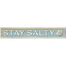 Stay Salty Sand Dollar Coastal Blue Sign | Wall Art Print on Real Wood