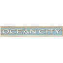 Ocean City Coastal Blue Sign | Wall Art Print on Real Wood
