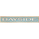 Bayside Coastal Blue Sign | Wall Art Print on Real Wood