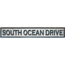 South Ocean Drive Shabby Sign | Wall Art Print on Real Wood