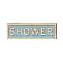 Shower Wooden Sign Sky Blue | Wall Art Print on Real Wood