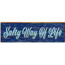 Salty Way of Live Navy Sign | Wall Art Print on Real Wood