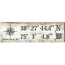 Fenwick Island, DE Compass White Latitude Longitude | Wall Art Print on Real Wood