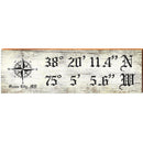 Ocean City, MD Compass White Latitude Longitude | Wall Art Print on Real Wood
