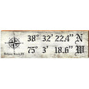 Bethany Beach, DE Compass White Latitude Longitude | Wall Art Print on Real Wood