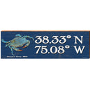 Ocean City, MD Blue Crab Navy Latitude Longitude | Wall Art Print on Real Wood