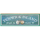Fenwick Island Triple Shells Water Latitude Longitude | Wall Art Print on Real Wood